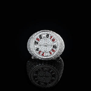 Moissanite Wedding Hip Hop <b>Ring</b> 925 Silver DEF 0.5 Carat Luxury - Product Image 1