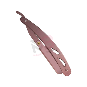 Rasoir droit noir à lame remplaçable avec logo personnalisé, en acier inoxydable antibactérien, pour rasoir droit - Product Image 4