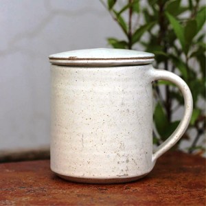 Taza de té verde de gres con colador y tapa, producto amarillo de gran venta, Taza de cerámica hecha a mano impresa, tazas de café - Product Image 2
