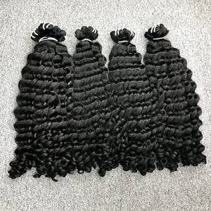 Hot Trending 100% Virgin Vietnamese Human Hair Natural Black Deep Wave Machine Trama Doble - Product Image 3