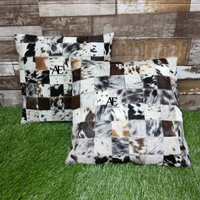 Nouveau fait à la main canapé oreiller Vintage véritable peau de vache coussin couvre 19 "à la main Art maison cas décoratif broderie coussin Arts