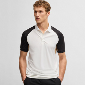 Nuevos polos de moda con bloques de color Active Paddy con inserciones de malla, polos de tenis transpirables de algodón y poliéster para hombres - Product Image 1