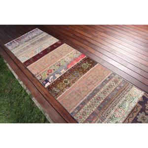 Alfombra Turca Vintage de 2.5x10 pies, Alfombra Azul del Suroeste de Estados Unidos, de Lana - Product Image 3