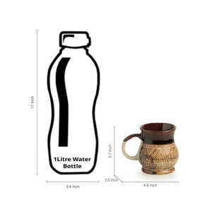 Juego de cerámica de estudio de tallas de cacao y fuego de 2 tazas de té y café de cerámica de 300 ml - Product Image 4