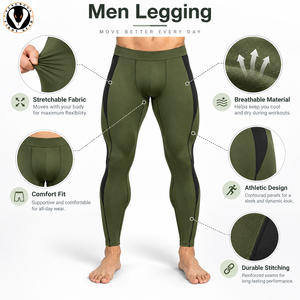 Leggings Deportivos para Hombre, Tejido Elástico y Suave, Comodidad Segura para Ejercicio, Fitness y Entrenamiento Atlético - Product Image 6