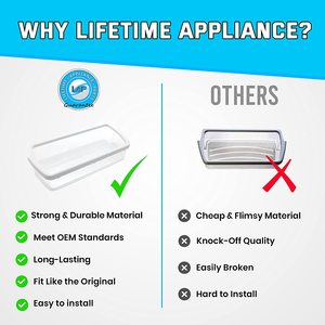 ชั้นวางประตูตู้เย็น Whirlpool รุ่น W10321304 อุปกรณ์เสริมสำหรับเครื่องใช้ไฟฟ้า วัสดุพลาสติก พร้อมช่อง USB สำหรับใช้ในครัวเรือน สินค้าใหม่ - Product Image 3