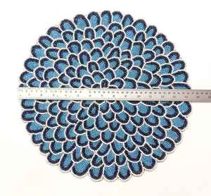 <b>Beaded</b> <b>Placemat</b> Handmade Round Charger for Luxury Dining & Holiday Decor Unique Piece Handmade <b>Beaded</b>, <b>Placemat</b>, Housewarming - Product Image 3