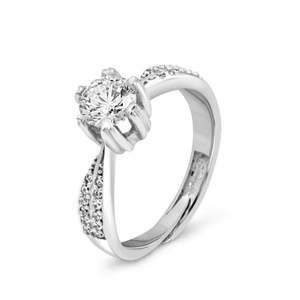 NOVAMART Fine Zarkan Romantic <b>Silver</b> <b>Solitaire</b> Propose <b>Ring</b> Fashionable Inlay Princess Cut Moissanite Free Size for Engagement W - Product Image 3