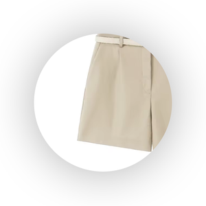 Pantalones cortos informales ajustados de nuevo diseño, pantalones cortos de cuero para mujer, pantalones cortos de mujer de Color sólido con logotipo impreso personalizado con cinturón - Product Image 5