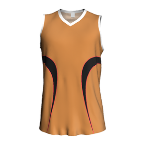 Camiseta de Baloncesto Personalizada Naranja sin Mangas con Cuello en V, Absorbente de Humedad, Impresión Sublimada, Ropa Deportiva para Hombre - Product Image 1