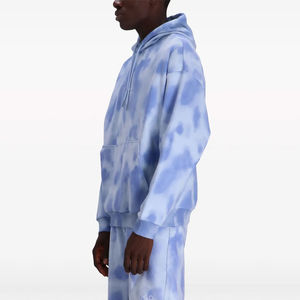 Sudadera con capucha de algodón para hombre con estampado de lazo teñido vintage de peso pesado de gran tamaño estilo callejero personalizado OEM de calidad superior - Product Image 3