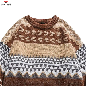 Suéter de punto de Cachemira de lana para exteriores de invierno transpirable informal con logotipo de diseño personalizado para hombre - Product Image 6