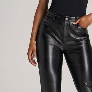 Pantalons en cuir pour femmes de haute qualité et tendance, hiver 2025, mi-hauteur, confortables, respirants, décontractés, couleur personnalisée, logo personnalisé - Product Image 6