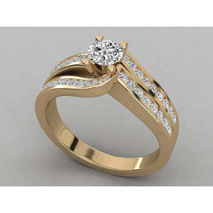 Bague solitaire en or 9 carats avec diamant brillant de laboratoire - Product Image 6