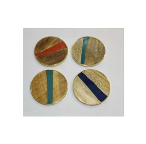 Wood and Resin Pattern Stone Coaster Set for Drinks for <b>Water</b> Safe for Restaurants Use Kitchenware and Hot Selling - Product Image 3