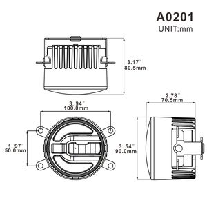 Luz Antiniebla LED Redonda de 3.5 Pulgadas para Todoterreno, Azul/Blanco, Barra de Decoración Integrada, Luces Antiniebla LED de 20W - Product Image 2