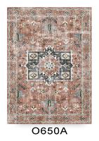 Tapis à poils ras Adiva turcs orientaux en polyester jacquard, tissés à la machine, résistants aux taches, lavables, à motifs géométriques, pour salon