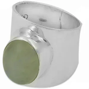 925 Silver Cluster <b>Ring</b> with Green <b>Gemstone</b> Women's Statement Geometric Fine Jewelry Hypoallergenic Rhodium Plated Platinum Cut - Product Image 3