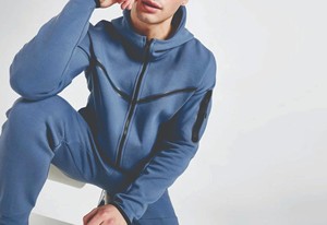 Chándales Deportivos para Hombre al por Mayor de Secado Rápido y Transpirables con Logotipo y Talla Personalizados, Mangas Largas, Cierre de Cremallera Frontal, Chándales Deportivos de Felpa Técnica para Hombre - Product Image 2