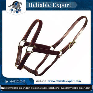 Luxueux personnalisé cheval marron licou en laiton massif Double boucle matériel facile dimensionnement cuir Nylon Western selle fabriqué en inde - Product Image 4