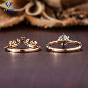 0.857 TDW Anillo de oro amarillo con diamantes de corte redondo de Lab-Stone / Shine With a Diamonds/Color DE LA EF-VS - Product Image 4