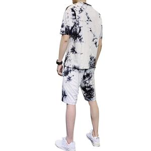 Conjunto de verano de tendencia para hombre, conjunto de dos piezas con estampado sólido, camiseta informal de calle y pantalones cortos para ropa informal - Product Image 2
