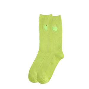 Calcetines bordados personalizados de varios colores con patrones de frutas, transpirables, elásticos, para hombre, uso diario, uso informal con mezclas de algodón - Product Image 6
