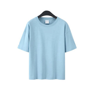 Camiseta de punto de lavado ácido de algodón para hombre, camiseta de estilo cuadrado de gran tamaño con estampado Digital ligero, Camiseta cómoda de ácido de gran tamaño - Product Image 3