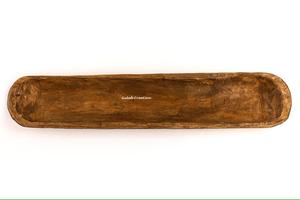 2025 nouveauté bol à pâte en bois bois de manguier Antique brun rougeâtre Vintage bol oblong sculpté à la main de haute qualité pour la décoration intérieure - Product Image 2