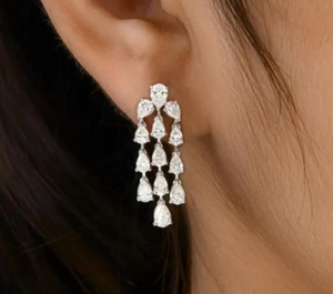 925 argent Sterling blanc Moissanite poire coupe goutte diamant boucle d'oreille/Moissanite bijoux/cadeau pour elle - Product Image 3