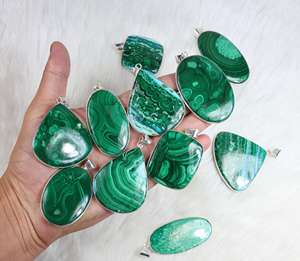High Quality Green Chrysocolla Gemstone Pendant Beautiful Bezel Set Gemstone Pendant Making for Retail - Product Image 5