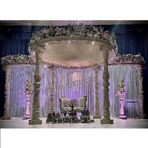 ตกแต่งงานแต่งงานในร่มแบบแมนดาปในสหราชอาณาจักร แมนดาปงานแต่งงานแบบกูจาราตี ทำจากไม้เทียม แมนดาปงานแต่งงานแบบอินเดีย ทำจากไฟเบอร์ แมนดาปงานแต่งงานแบบแคนาดา - Product Image 1