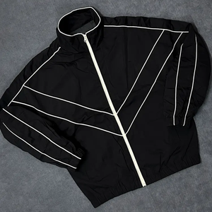 Conjunto Deportivo Informal Personalizado para Hombre con Capucha y Estampado, Ligero, de Poliéster/Algodón, con Cremallera Completa, Cortavientos, Transpirable, 2025 - Product Image 2