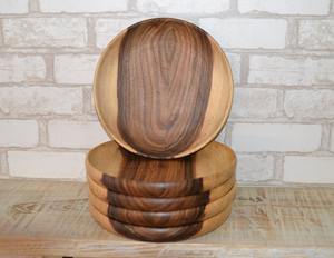 Assiettes rondes en bois en gros, assiettes à dîner en bois massif naturel pour restaurant et usage domestique - Product Image 5