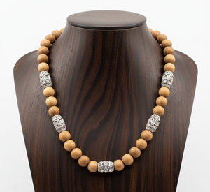 Collier unisexe en argent tibétain de 18 pouces, 8 mm, plaqué or 14 carats, tendance, géométrique, perlé, accessoire cadeau pour homme, Rudraksha - Product Image 3