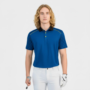 Chemise de golf personnalisée en maille unie respirante brodée à manches courtes coupe classique pour homme - Product Image 6