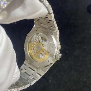 Elegant Full Iced Mechanical Automatic Stainless Steel <b>Watch</b> Featuring Moissanite Diamonds for Stunning Luxury Fashion Simple - Product Image 5