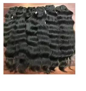 Bundles de cheveux crus vierges indiens droits soyeux de haute qualité Double dessiné Premium Loose Deep Wave en noir naturel - Product Image 4