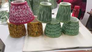 Abat-jour en coton doux moderne conçu sur mesure pour l'éclairage de la maison et du bureau en tissu imprimé en bloc Ikat - Product Image 5