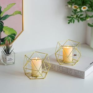 Portavelas Votivo de Metal Plateado con Forma Geométrica, Moderno y Lujoso, Nuevo Diseño, Decoración del Hogar, Boda, Portavelas de Cristal para Velas de Té - Product Image 3