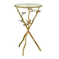 Mesa Auxiliar Redonda Moderna de Mármol con Base de Pedestal de Metal Dorado, Decoración Elegante para el Hogar a Precio Económico