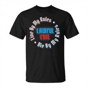 Camiseta Lawful Evil Alignment negra para hombre, cuello redondo, manga corta, promocional - Product Image 2