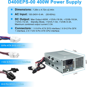L400EPS-00ใหม่แหล่งจ่ายไฟคอมพิวเตอร์ D400EPS-00 H400EPS-00 400วัตต์สำหรับ Dell <span class=keywords><strong>Optiplex</strong></span> <span class=keywords><strong>3000</strong></span> Mt 3900 Mt X4XV7 0X4XV7 DPS-400AB-44 A - Product Image 5