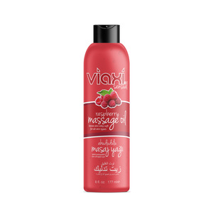 Huile de massage à la framboise Viaxi 177 ml |   Huile de massage corporelle hydratante légère à l'huile d'amande douce |   Formule pour tous types de peau - Product Image 1
