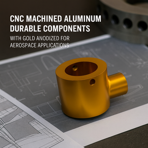 Componentes Duraderos de Acero Inoxidable y Aluminio Mecanizados por CNC, Acabado Anodizado Dorado, Aplicaciones Aeroespaciales, Capacidad de Electroerosión por Hilo, Brochado - Product Image 2