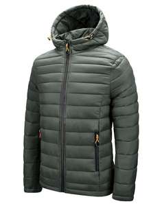 แจ็กเก็ตขนเป็ดหนาทำจากโพลีเอสเตอร์สำหรับผู้ชายเสื้อแจ็คเก็ตขนเป็ดมีฮู้ดสำหรับฤดูหนาวโลโก้ออกแบบได้ตามต้องการ - Product Image 3