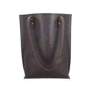 Sac à main fourre-tout en cuir véritable de haute qualité pour femmes Logo personnalisé Couleur unie Fermeture à glissière élégante - Product Image 4