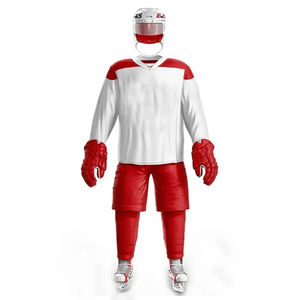 Custom Design 100% Polyester <b>Mesh</b> Ice Hockey Jersey Popular Red Uniform with Team Name Custom Hockey Wear Haus Industries - Product Image 5
