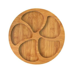 Handmade Wooden Snacks Serving Platter 4 Compartment Floral-Design Dry Fruits Tray Fancy Flower-Shape Home Decor <b>Catering</b> - Product Image 4