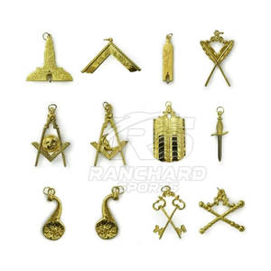 Ensemble de collier et de bijoux d'officier maçonnique Régalia de la franc-maçonnerie pour les cérémonies Ensemble de collier et de bijoux de franc-maçon - Product Image 2